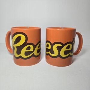 Reese's Peanut Butter Cup Candy‎ Ceramic Orange 12 oz Mug By Galerie Set Of 2
